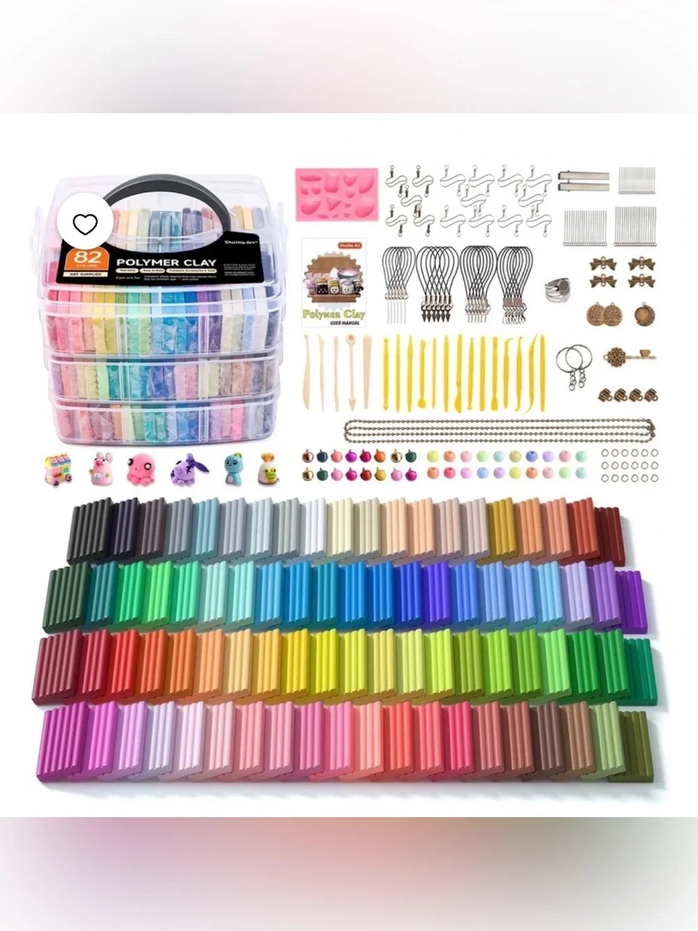 Polymer Clay Assortment Craft Kit with Storage Case - Multicolor